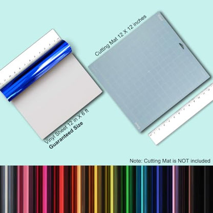 Blue Foil HTV Heat Transfer Vinyl Roll 12" x 6FT for All Cutter Machine