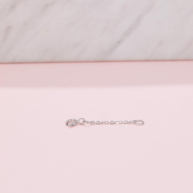 ZHOU LIU FU 18K/750 Real White Gold Extender for Necklace Bracelet Anklet Extenders for Jewelry Gold Extension for Women Men Durable Adjustable Chain Accessories 0.98Inch/2.5cm C218898