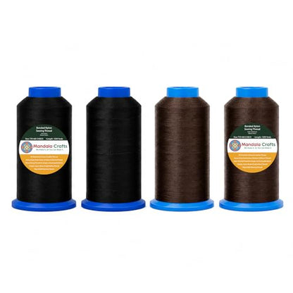 SZ 69 210D T70 Black Dark Brown Bonded Nylon Thread 6000 YDs (18000 Foot)