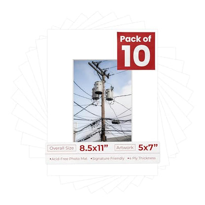 5x7 Mat for 8.5x11 Frame (10 Count)