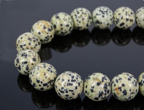 120pcs Adabele Natural Dalmatian Jasper Gemstone 6mm Round Beads (124 Count)