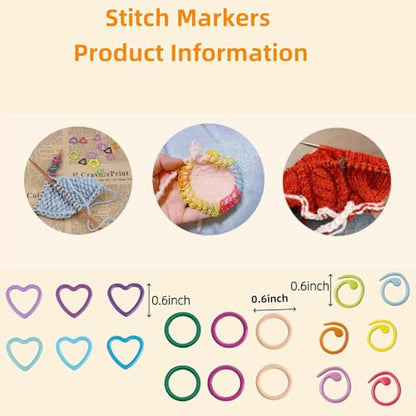 50Pcs Heart Shape Stitch Markers for Crocheting