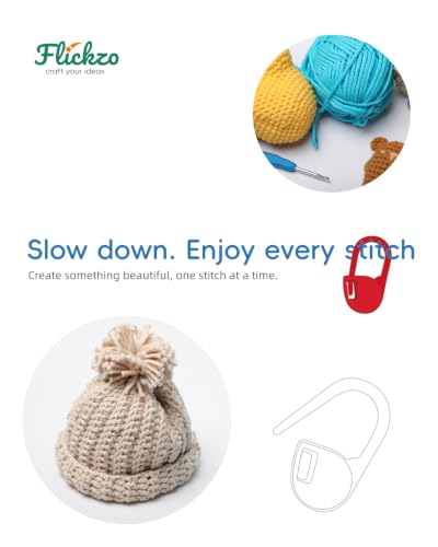 100PCS Crochet Stitch Markers by Flickzo (100 Count)