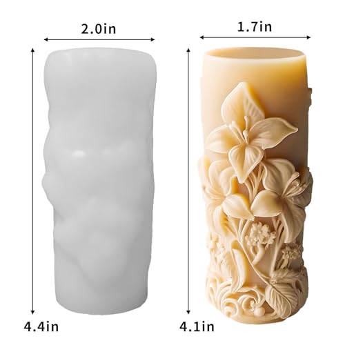 Elegant Lily Embossed Candle Molds for Candle Making