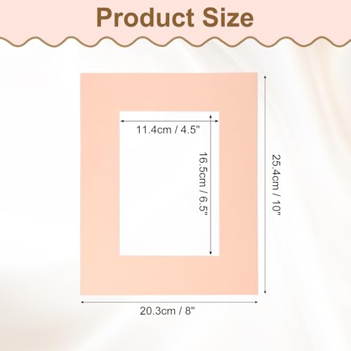 Picture Mats 8 x 10 for 5 x 7 Pictures Acid Free White Core Bevel Cut Frame Mattes for Display Art Measuring