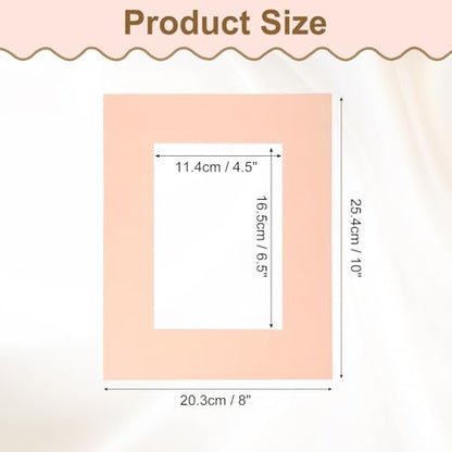 Picture Mats 8 x 10 for 5 x 7 Pictures Acid Free White Core Bevel Cut Frame Mattes for Display Art Measuring