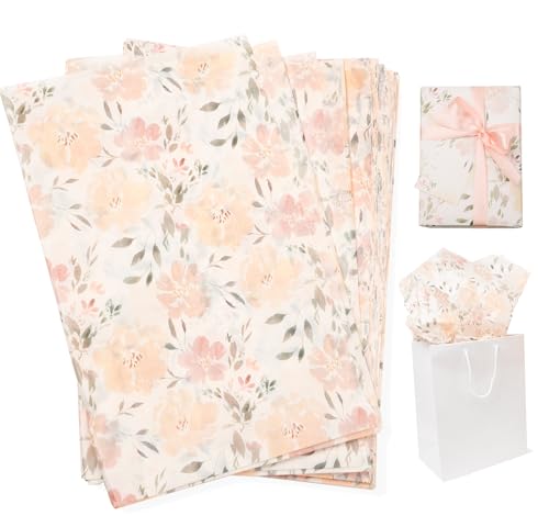 White Floral Tissue Paper for Gift Bags and Packaging