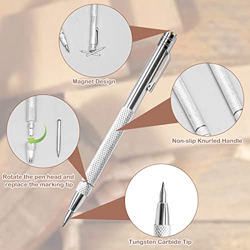 2Pcs Tungsten Carbide Tip Scriber With 12 Replacement Marking Tip (2 Count)