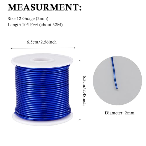 12 Gauge Blue Aluminum Craft Wire (105 Foot)