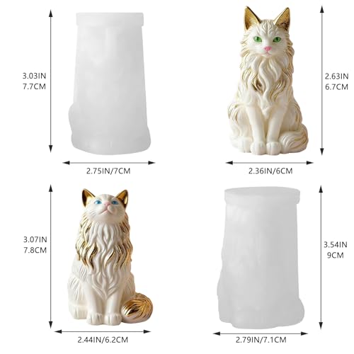2 Pack Maine Coon Cat Silicone Molds (2 Count)