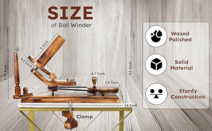 Handmade Wooden Yarn Ball Winder & Umbrella Swift