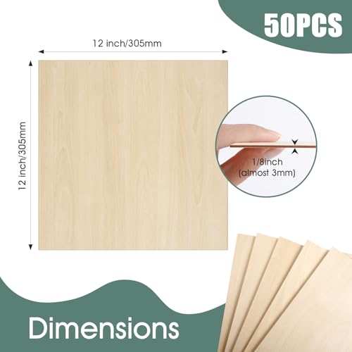 50 Pack Basswood Sheets 1 (50 Count)