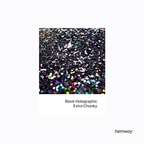Resin Glitter Black Holographic 100g Extra Chunky (3.5 Ounce)