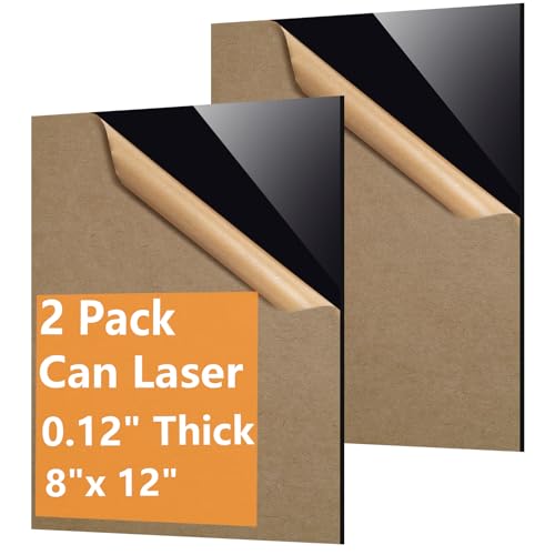 2 Pcs Black Acrylic Sheets for Laser Cutting 3mm 1 (2 Count)