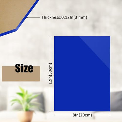 2 Pcs Blue Acrylic Sheets for Laser Cutting (2 Count)