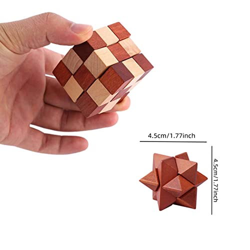 6pcs Wooden Brain Teaser Puzzles (6 Count)
