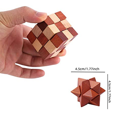 6pcs Wooden Brain Teaser Puzzles (6 Count)