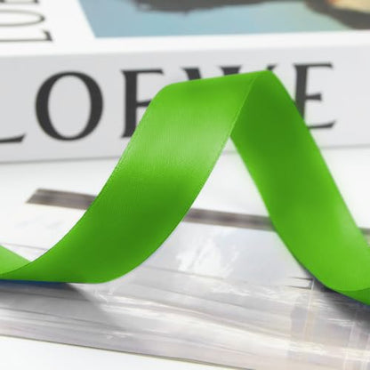 1 Inch 100 Yards Satin Ribbon Apple Green