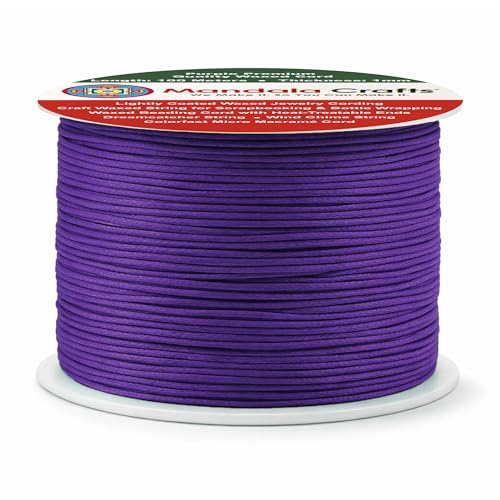 1mm Purple Cotton Waxed Cord for Jewelry Making (327 Foot)