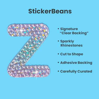 Sparkly Rhinestone Alphabet Letter Sticker Z