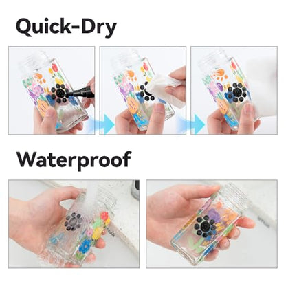 2 Black Permanent Paint Markers for Fabric Rock Craft Diy Painting Medium Tip Oil Based Waterproof (2 Count)