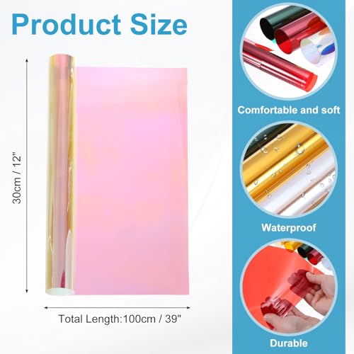 Iridescent Window Film 12"x39" Iridescent Holographic Fabric