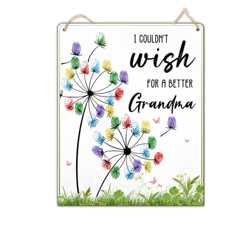 Dandelion DIY Custom Mothers Day Gift For Grandma Fingerprint Sign