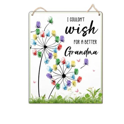 Dandelion DIY Custom Mothers Day Gift For Grandma Fingerprint Sign