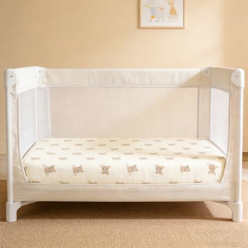 Organic Pack and Play Sheets Fitted 38”x26” 100% Muslin Cotton (2 Count)