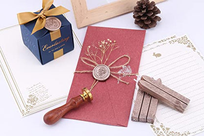 5Pcs Champagne Gold Sealing Wax Sticks with Wick for Wax Seal Stamp (5 Count)