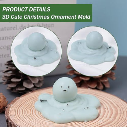 Silicone Molds Candle Cute Melting Snowman Resin Candle Molds for Christmas Party Decoration Candle Form Epoxy Plaster Mould