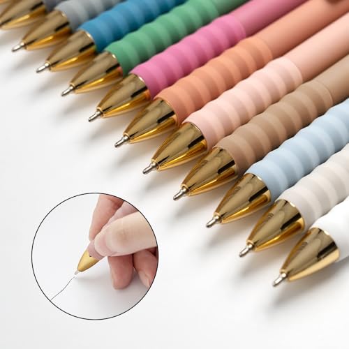 Ballpoint Pens Black Medium Point 1mm Pen with Super Soft Grip Ball Point Pen for Men Women Retractable Pens (12 Count)