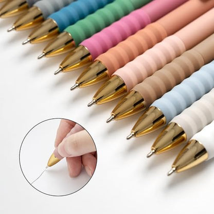 Ballpoint Pens Black Medium Point 1mm Pen with Super Soft Grip Ball Point Pen for Men Women Retractable Pens (12 Count)
