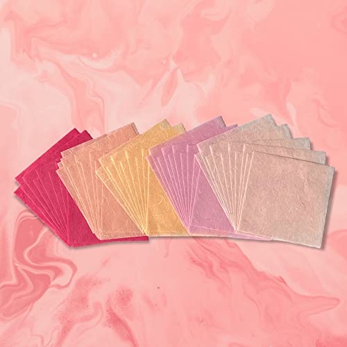 Natural Fiber Mulberry Paper Sheets 6 x 6 Inches (50 Count)