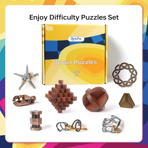 Retro Wooden and Metal Puzzles Bulk Gift for Kids