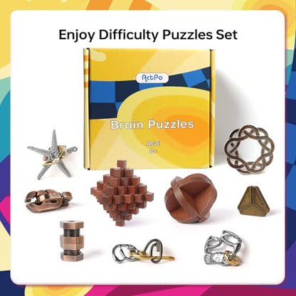 Retro Wooden and Metal Puzzles Bulk Gift for Kids