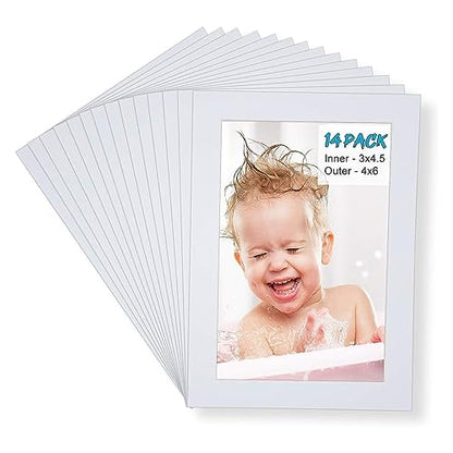 4x6 White Picture Mats Pack of 14