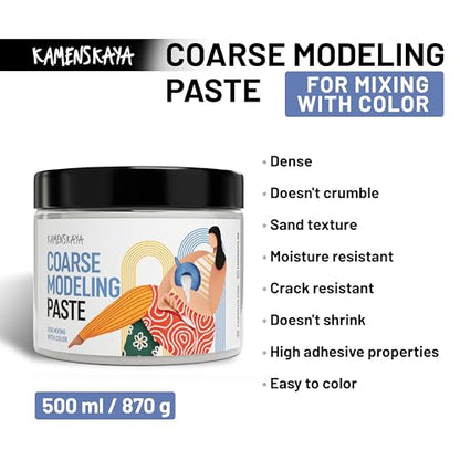 Coarse Modeling Paste for Textured Art and Acrylic Painting (16.9 Fl Oz)