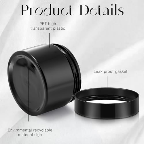 12 Pack 6 oz Plastic Container Jars with Lids Round Clear Travel Cosmetic Container Slime Jar for Toiletries (12 Count)