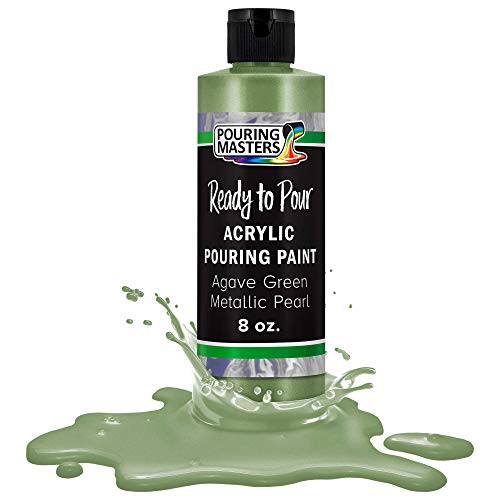 Pouring Masters Agave Green Metallic Pearl Ready to Pour Acrylic Pouring Paint (8 Fl Oz)