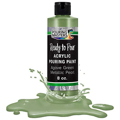 Pouring Masters Agave Green Metallic Pearl Ready to Pour Acrylic Pouring Paint (8 Fl Oz)