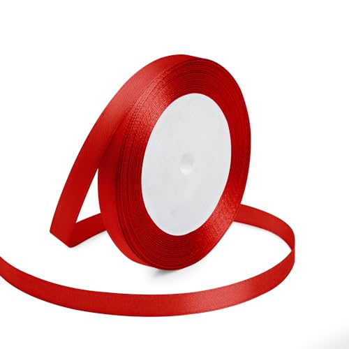 3 8" x 25 Yards Red Satin Ribbon Crafts Gift Wrapping (75 Foot)