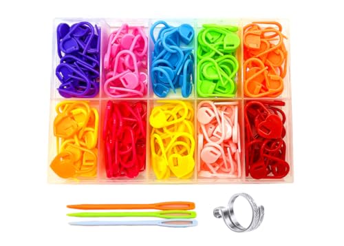 10 Colors Stitch Needle Marker Knitting Crochet Locking Clip Counter