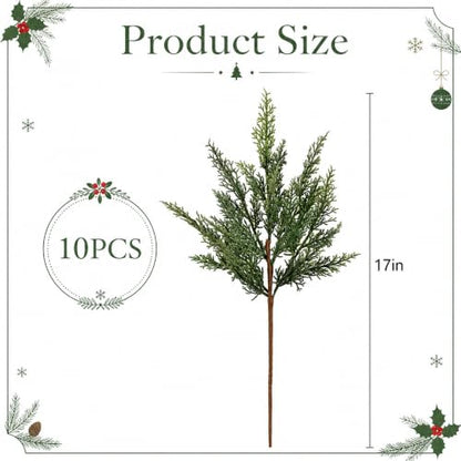 10 Pcs 17 Inches Christmas 2 Color Cypress Branches (10 Count)