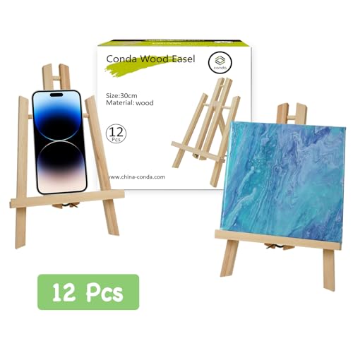 12Pack Wooden Tabletop Easel for Painting and Display (12 Count)