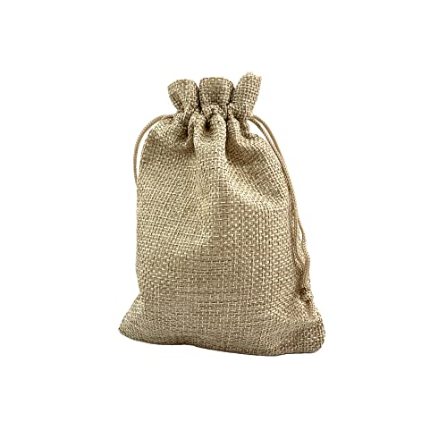 Pack of 25 Burlap Gift Bags with Drawstring Linen Jewelry Pouches Wedding Hessian Jute Bags for Birthday and Treat Pouches Party Wedding Favors Gift