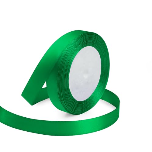 5 8" x 25 Yards Green Satin Ribbon Crafts Gift Wrapping (75 Foot)