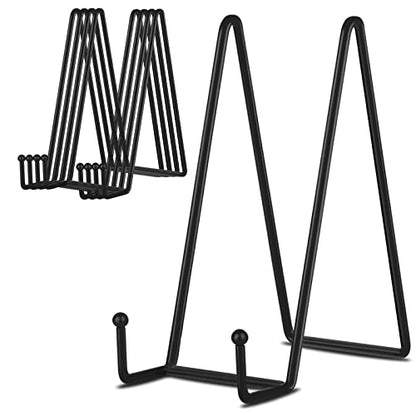 8 Inch 5 Pack Black Metal Display Stands Plate Stand Plate Holder Display Stands for Picture