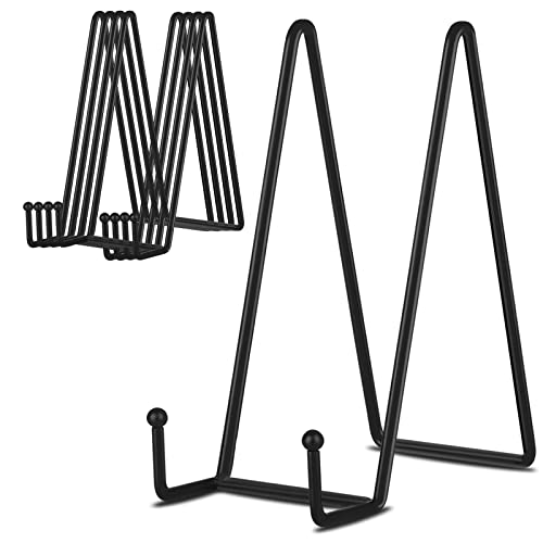 8 Inch 5 Pack Black Metal Display Stands Plate Stand Plate Holder Display Stands for Picture