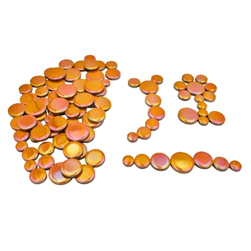 200g Iridescent Round Mosaic Tiles for Crafts Bulk (90 Count)